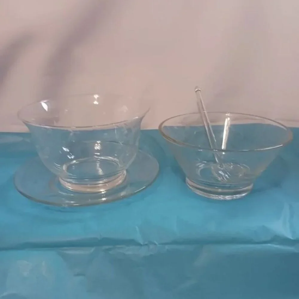 Princess house heritage  set of 4 bowls plate and ladle